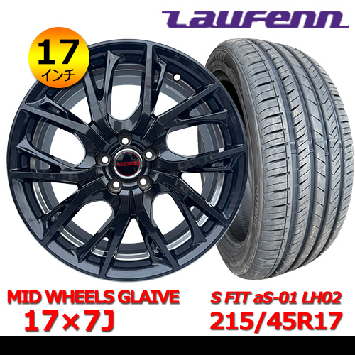 新品冬タイヤホイール4本セット MID WHEELS GLAIVE 17×7J In50 5H PCD100 トーヨー OBSERVE GARIT GIZ 215/45R17